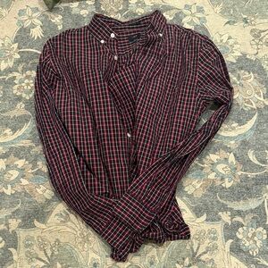 Men's Red and Black Checkered Shirt